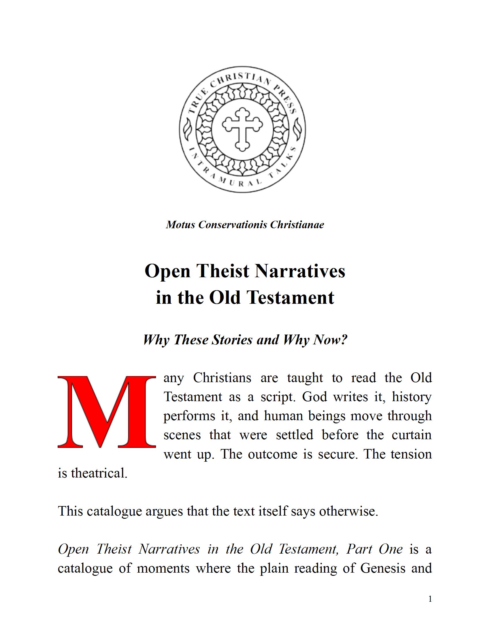 Open Theist Narratives in the Old Testament 2026 Paper No12